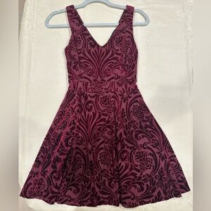 Gorgeous Burgundy Design Lab Lord & Taylor Velvet Mini Dress
